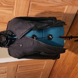 Fall coat weather! Stylish cotton blend Heather grey coat